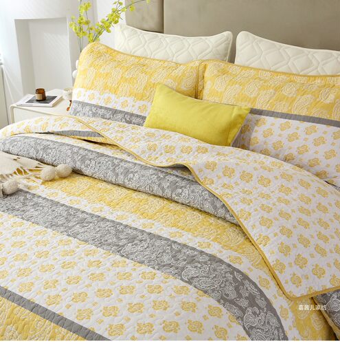 春季高档新款外贸纯棉床盖三件套2026新款四季通用双面全棉榻榻垫
