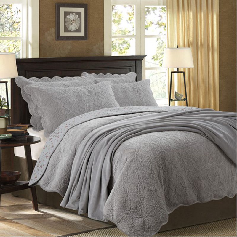 外贸出口牛奶绒春秋两用高端床盖