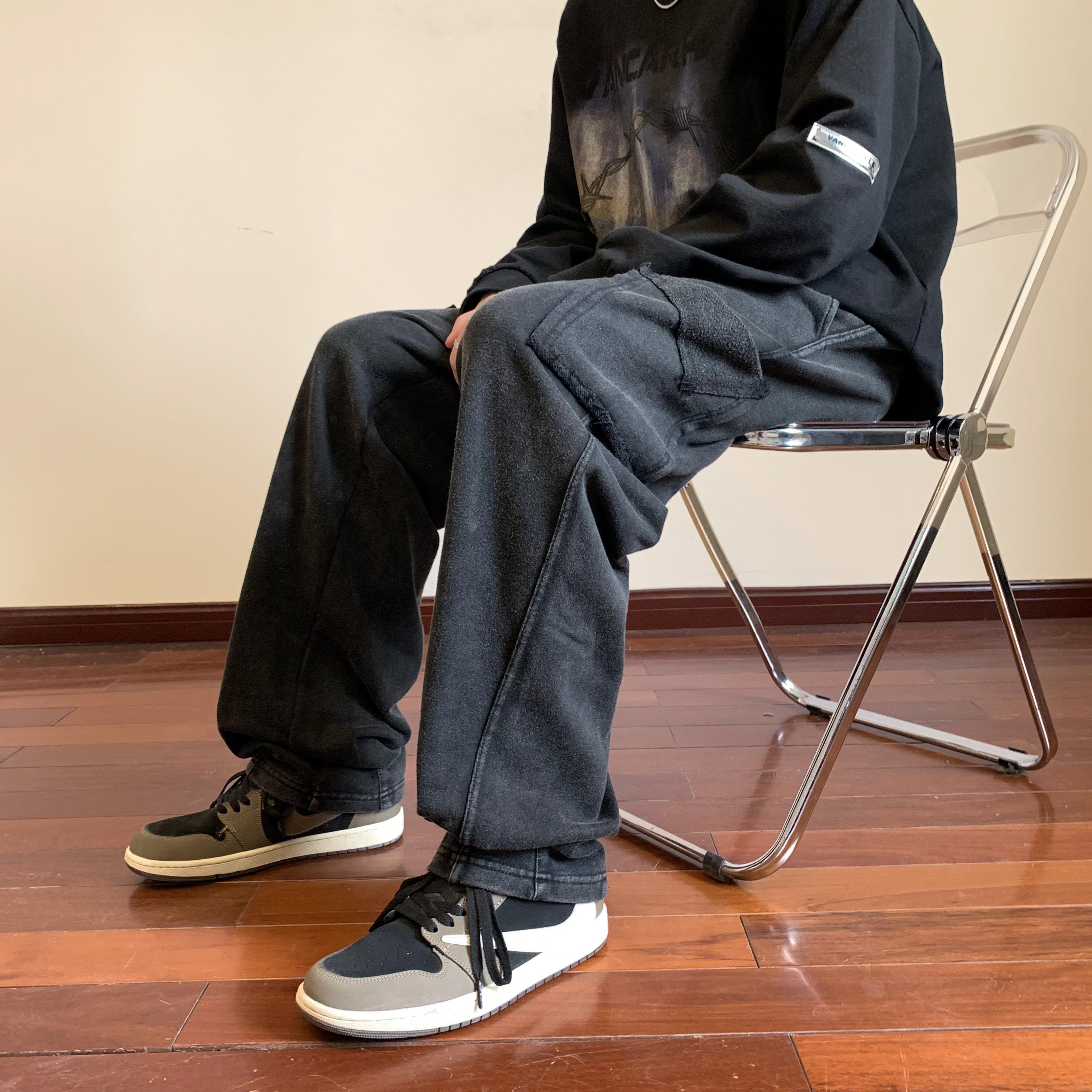 高街复古阔腿工装裤男韩版ins潮流大口袋休闲裤男女潮K04P68，男装工装外套，电商A335-1（原A458）