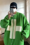2022拼接撞色棒球服十字架元素开衫卫衣外套夹克潮D220P68男类，男装夹克，电商A335-1（原A458）