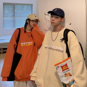 情侣装秋装新款 字母印花情侣卫衣女宽松百搭外套 D157 P35女类，女装短外套，电商A335-1（原A458）