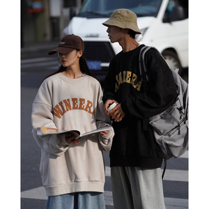 city boy街拍情侣装秋装2022宽松圆领卫衣上衣外套潮D217 P48男类图片