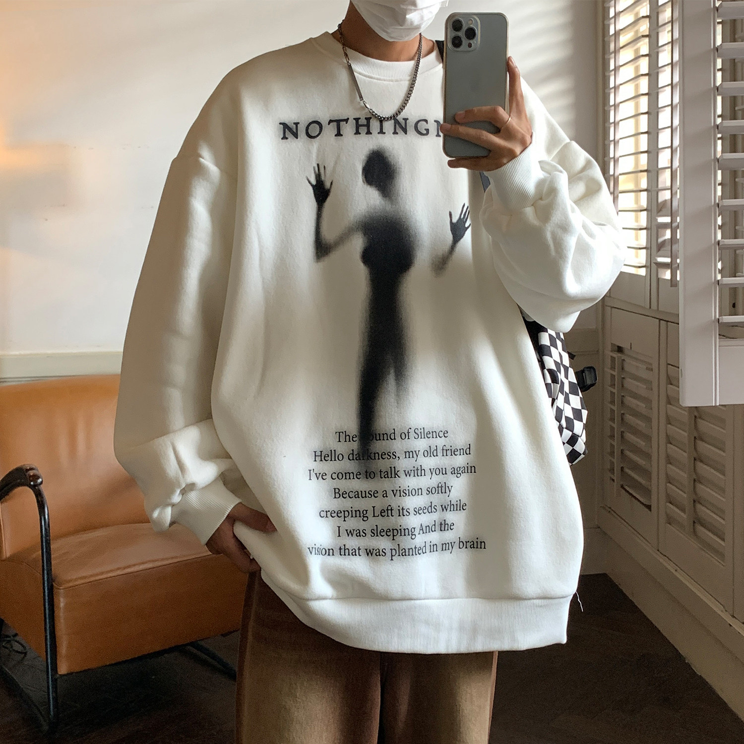 2022 秋装新品 小人印花情侣卫衣外套上衣 D222 P48 男类图片
