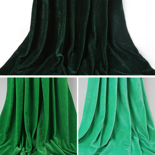 墨绿色草原舞台金丝绒布料