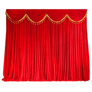 舞台背景幕布演出背景布金丝绒布红色窗帘红布背景墙表演帘子定制