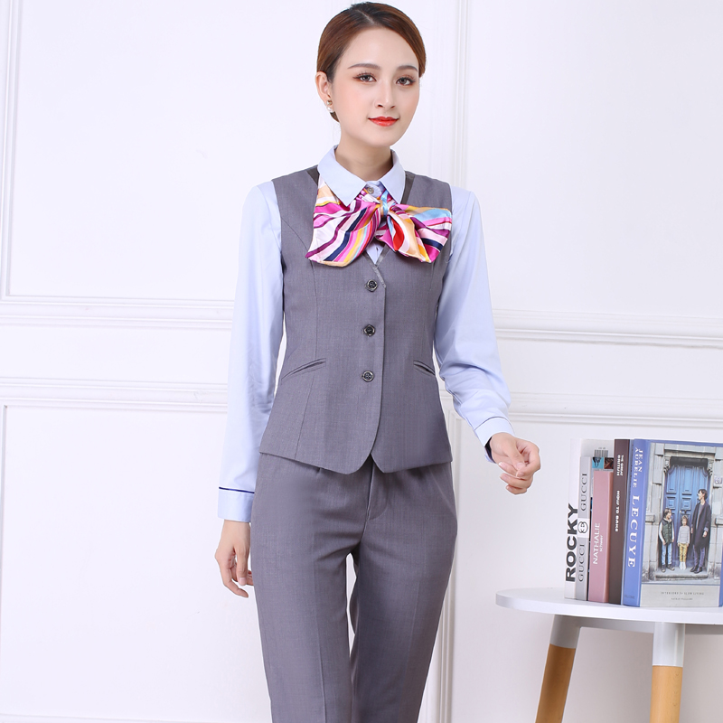 灰色营业厅外套裤子工作服