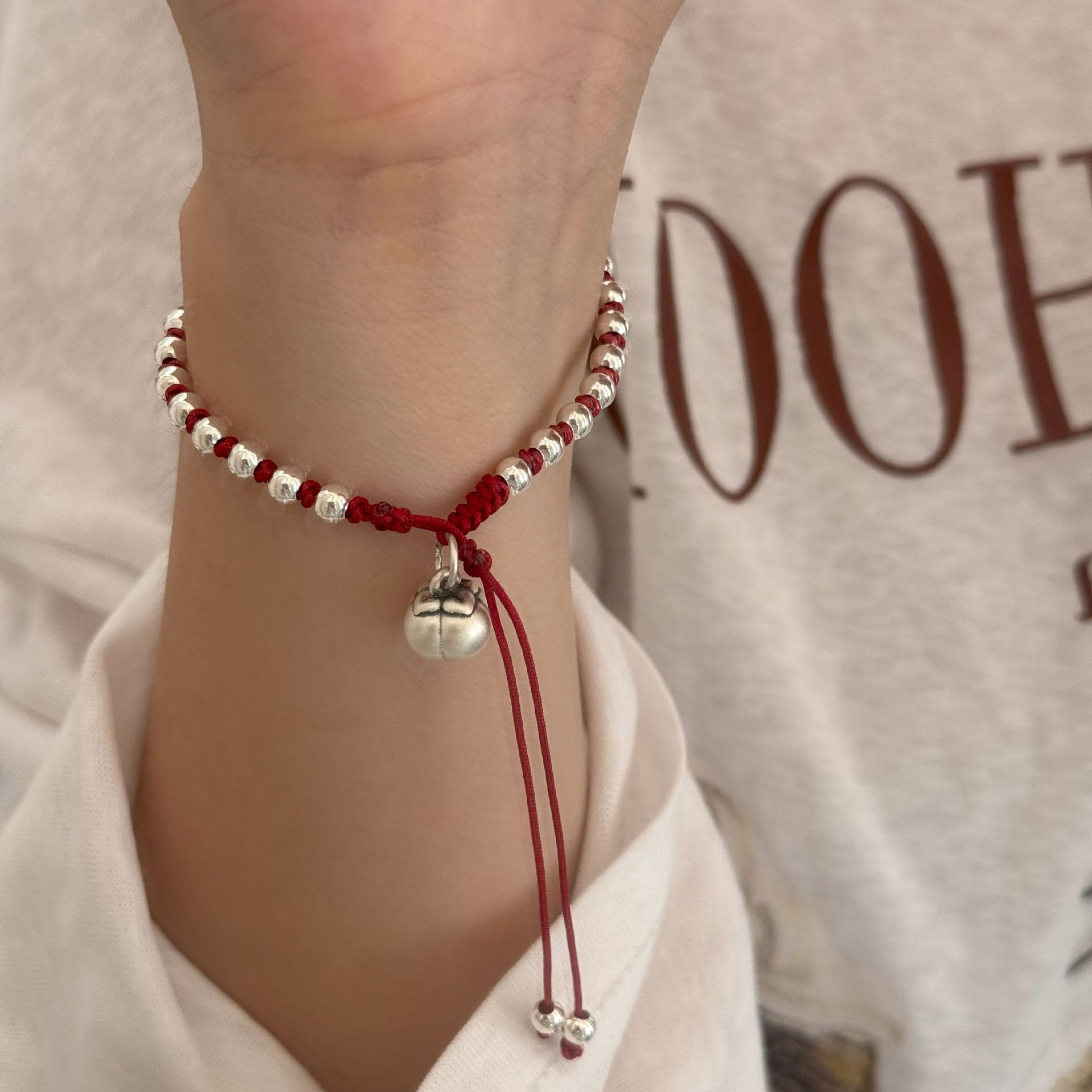 S925纯银“柿柿如意”足银手绳