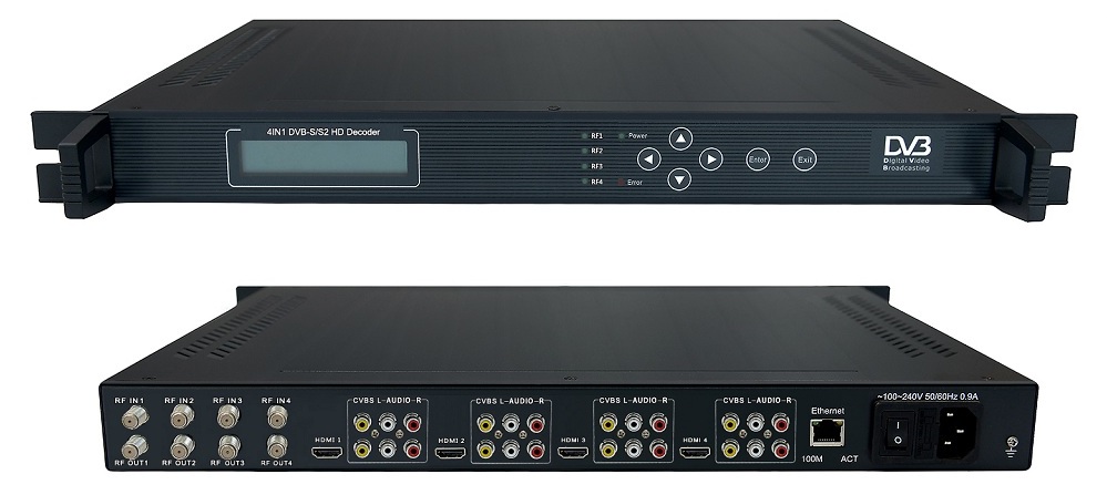 CEL-5304四路高标清综合解码器4*DVB-S/S2 RF输入4*AV+4*HDMI输出