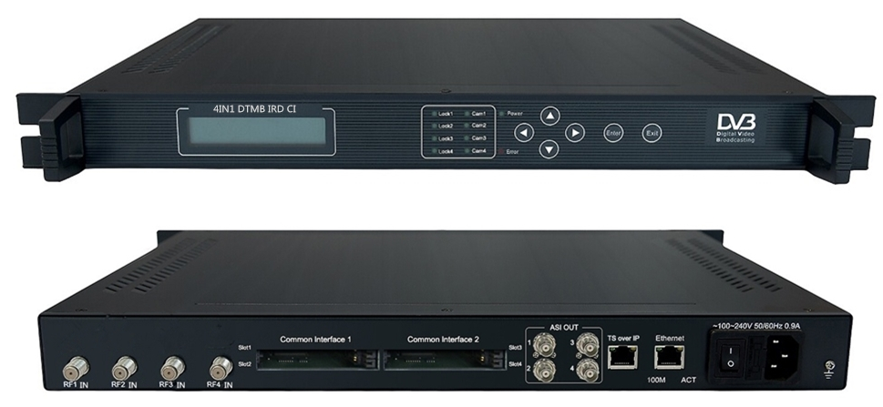 CEL-5149四路DTMB国标IP大卡接收机4*RF输入4*ASI+IP32路SPTS输出