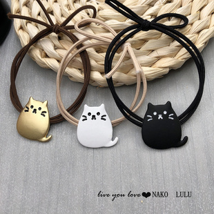 ins韩国可爱龙猫发圈手链两用送男友磨砂金属小猫皮套超萌头绳女