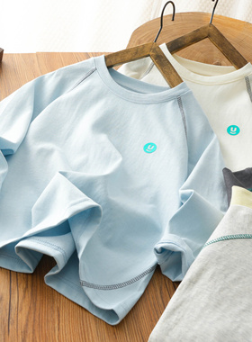 男童长袖T恤2025春季新款中大童男孩圆领打底衫儿童休闲上衣1897