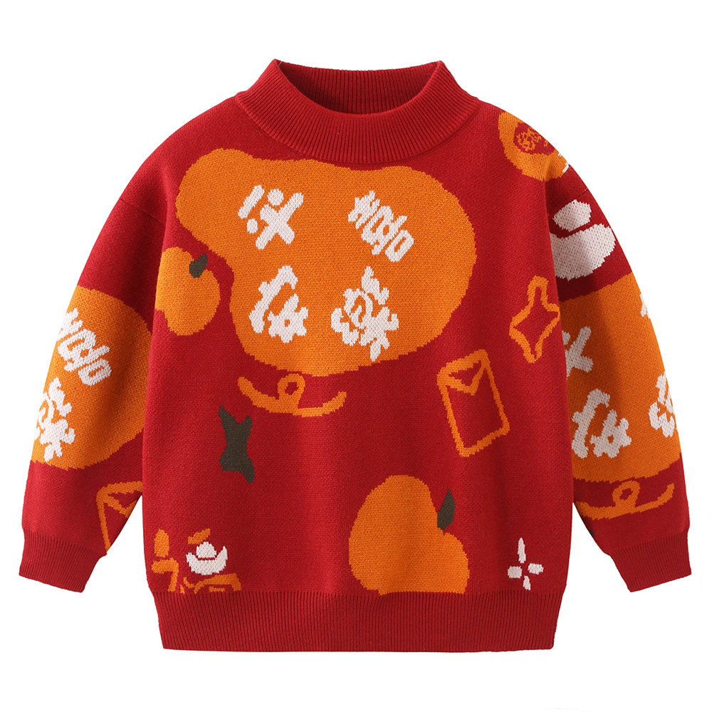 男童圆领毛衣红色新年装2025冬季女童加绒厚毛线衣节日拜年服8158,童装/婴儿装/亲子装,毛衣/针织衫,淘宝优惠券,粉丝福利购,淘宝优惠卷