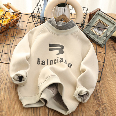 男童加绒加厚高领卫衣