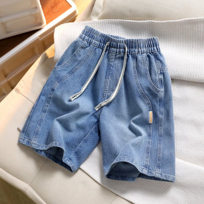 男童薄款软牛仔中裤弹力夏天短裤