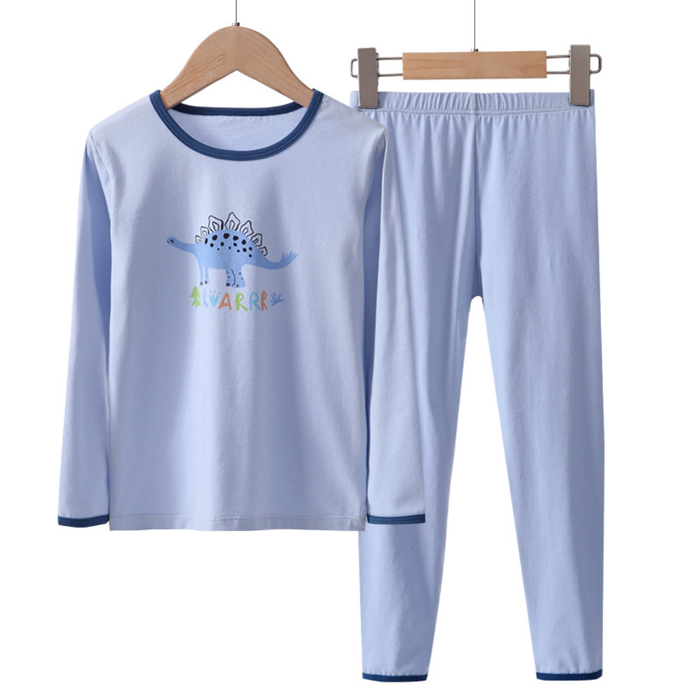 秋冬季男童中大童纯棉家居服套装