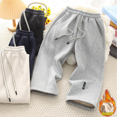 男童考拉绒运动裤加绒直筒裤