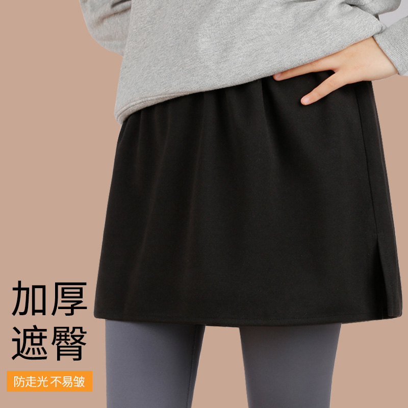小屁帘女假下摆遮臀秋冬打底裤