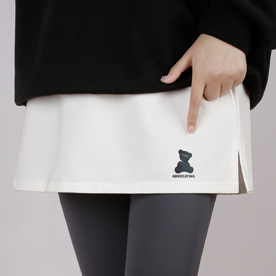 2025新款屁帘白色卫衣下摆女遮臀