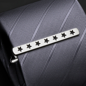 领带夹男士 商务正装 高档高级简约结婚轻奢别针夹子固定夹镂空星星