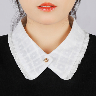 衬衣假领子女白色衬衫假领毛衣装饰护颈衬衣领内搭打底雪纺娃娃领