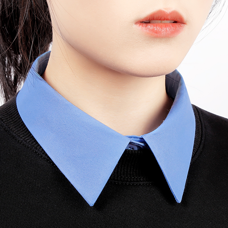 新款秋冬百搭蓝色假领子女配饰