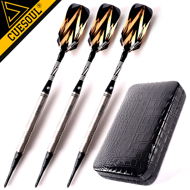 CUESOUL 18克比赛级钨钢镖专业酒吧俱乐部室内电子软式飞镖针套装