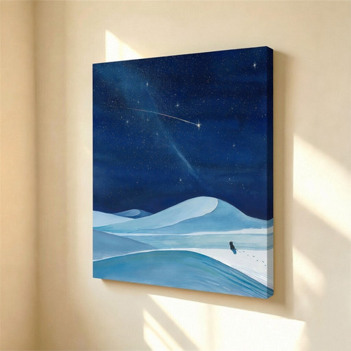 无框画装裱St.aftercigs蓝调雪山沙丘星空流星黑猫客厅装饰画挂画