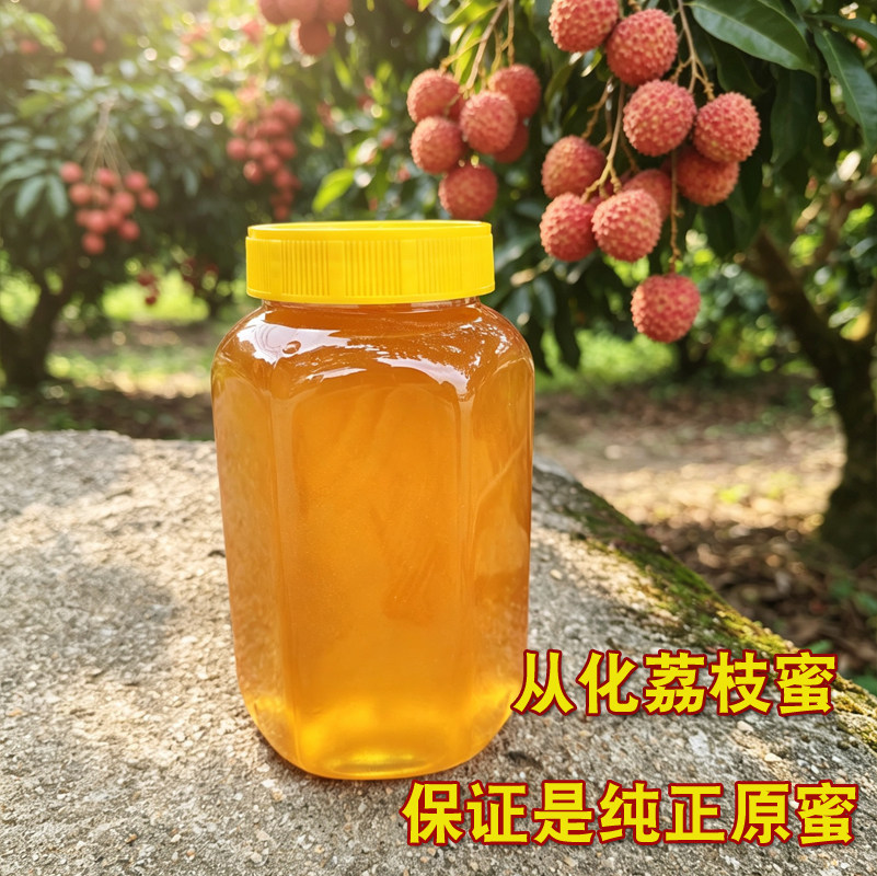 【从化荔枝蜜】2斤土蜂蜜纯正天然荔枝蜜龙眼蜜春季蜂巢原蜜蜂糖