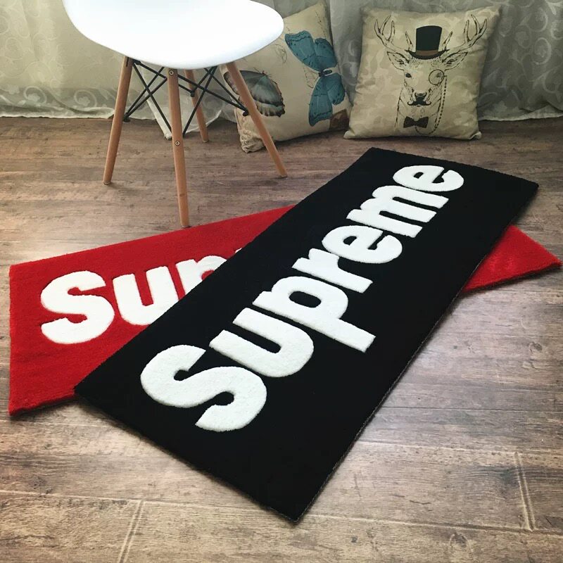 潮牌supreme手工腈纶卧室玄关衣帽间床边毯进门加厚高级定制地毯