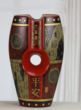 富贵平安客厅摆件彩陶祝福中国风