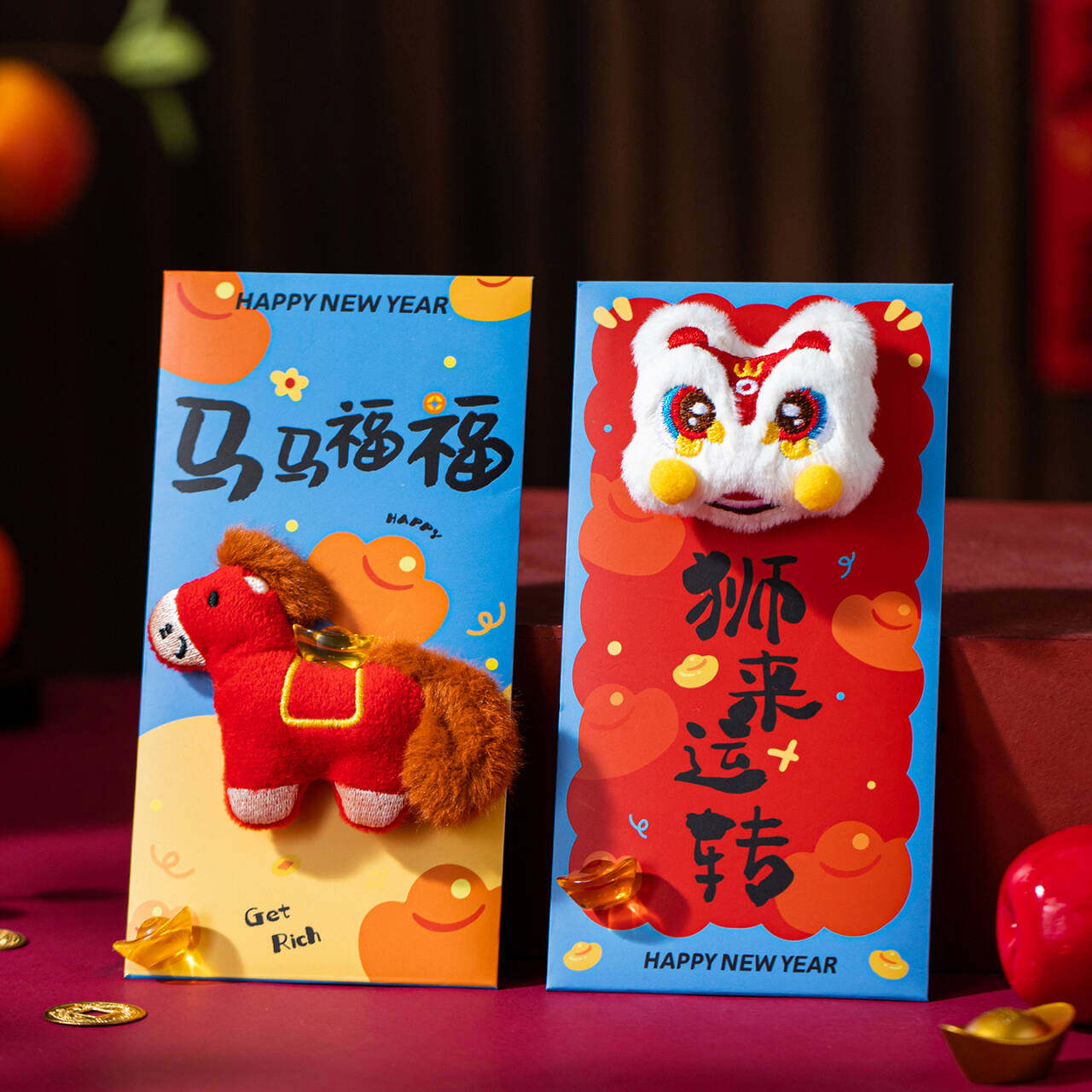 新年毛绒红包2026马年新款通用卡通创意利是封春节过年可爱压岁钱,节庆用品/礼品,红包/利是封,淘宝优惠券,粉丝福利购,淘宝优惠卷