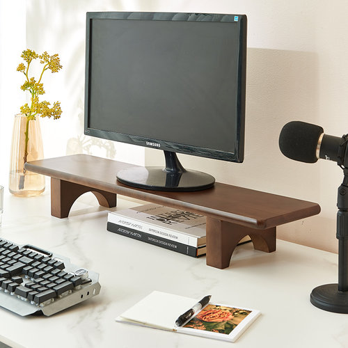 电脑显示器增高架台式电脑显示屏屏幕底座支架桌面键盘收纳实木架