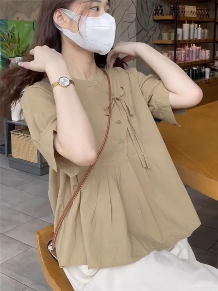 宽松时尚休闲短袖新中式国风衬衫