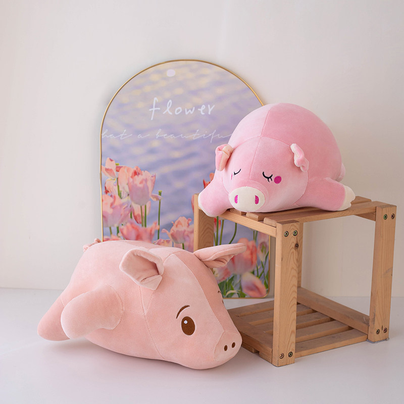 羽绒棉趴趴猪玩偶抱枕女生睡觉柔软抱抱可爱布娃娃公仔毛绒玩具