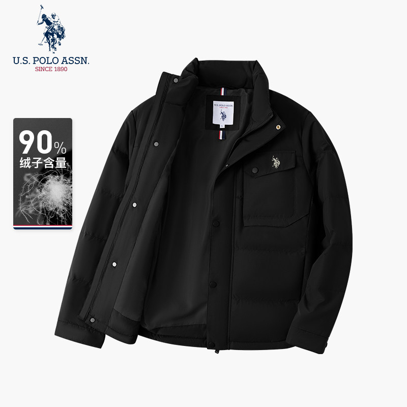 USPA男士羽绒服立领白鸭绒美式商务休闲保罗冬季保暖防寒男装外套,男装,羽绒服,淘宝优惠券,粉丝福利购,淘宝优惠卷