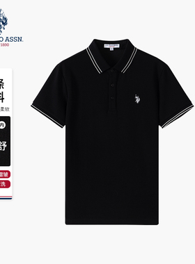 U.S. POLO ASSN.男士短袖POLO衫翻领T恤休闲舒适夏季透气男款上衣