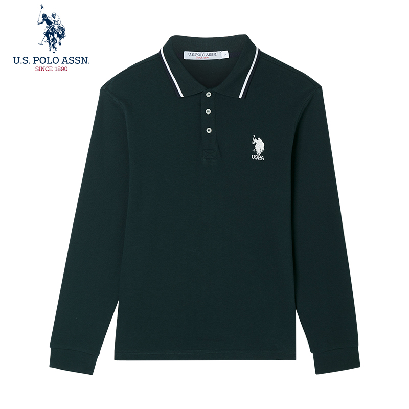 polo长袖翻领商务休闲男士polo衫