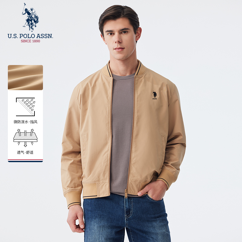 USPA男士经典棒球领夹克