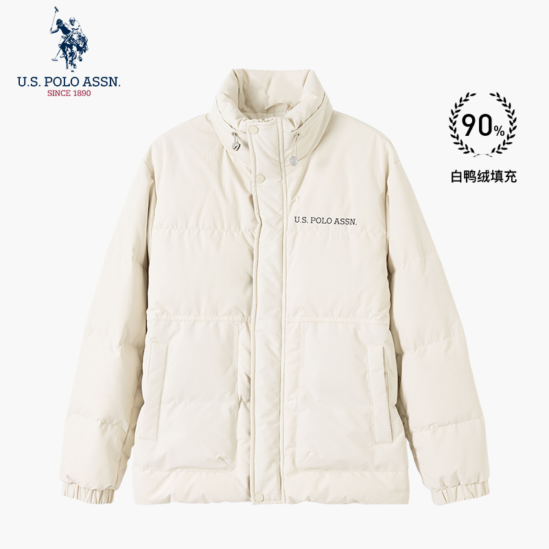 USPA美式休闲立领外穿短款羽绒服