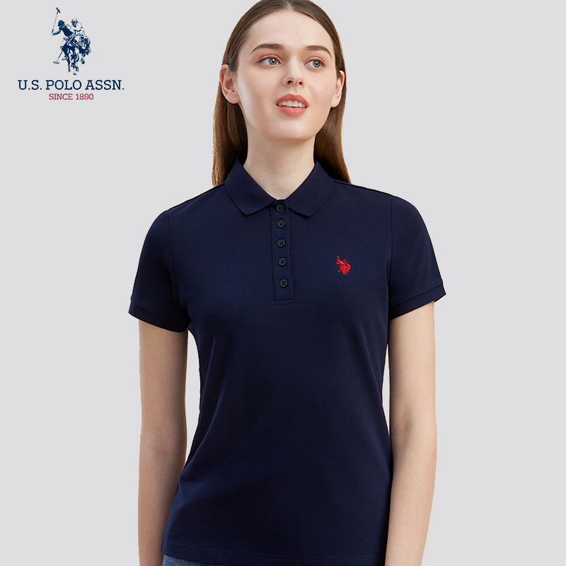 USPA女士纯色休闲POLO衫