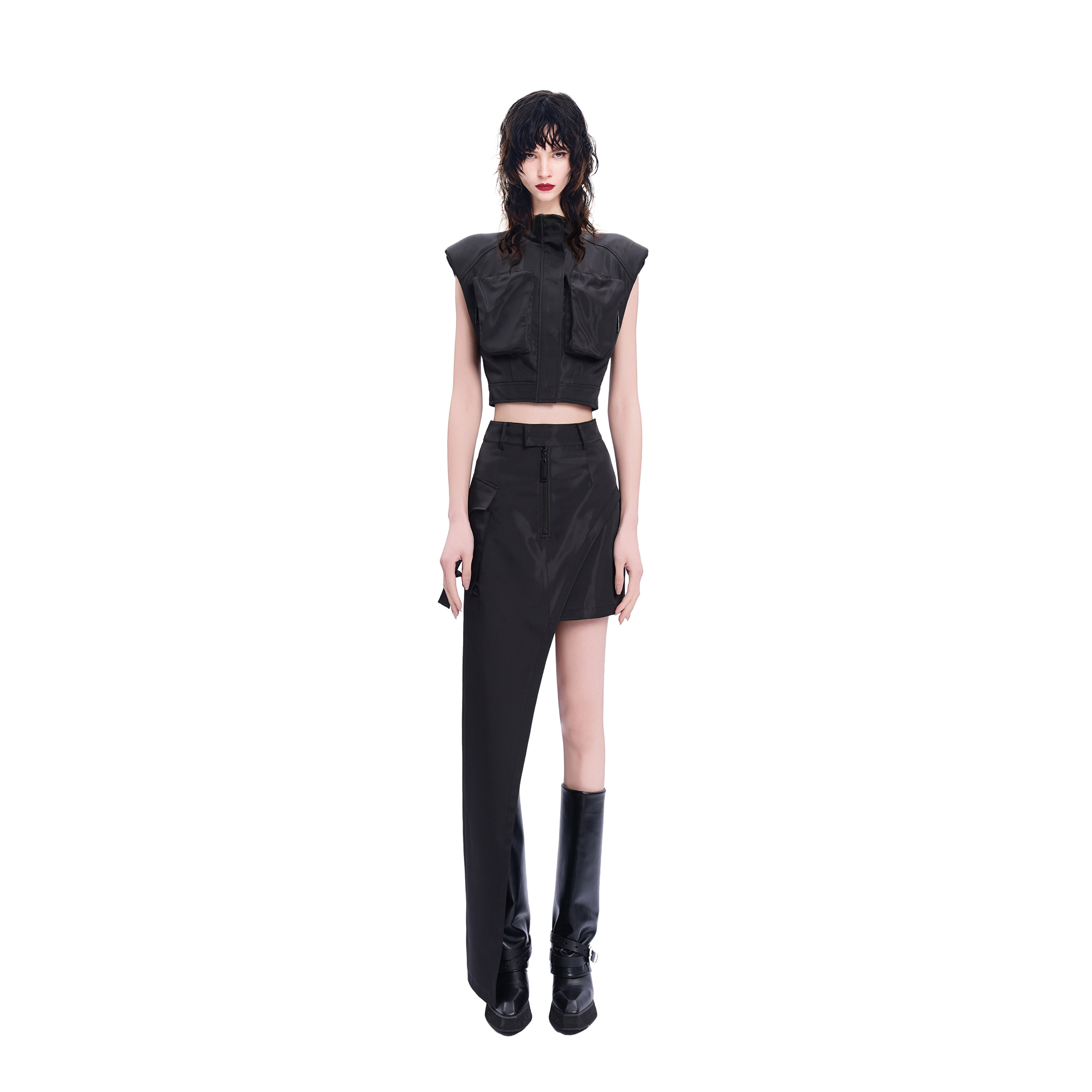 KUNSWEAR/琨丝薇尔26SU 时尚夏款美式宽松气质无袖机能风马甲外套