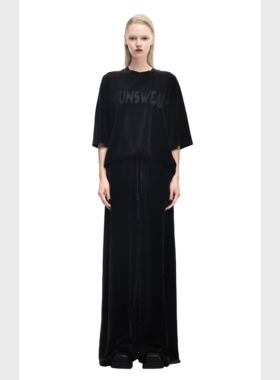 KUNSWEAR/琨丝薇尔25FA 简约纯色气质时尚女装裤子丝绒阔腿裤长裤