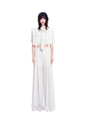 KUNSWEAR/琨丝薇尔26SU 简约短外套设计感白色上衣 844004360