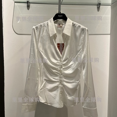 MARELLA意大利代购 2026春夏时尚纯色褶皱衬衫EMMCALESSE