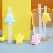 宝宝喝汤吸管神器儿童婴儿水粥辅食带卡扣吸管碗食品级软硅胶配件