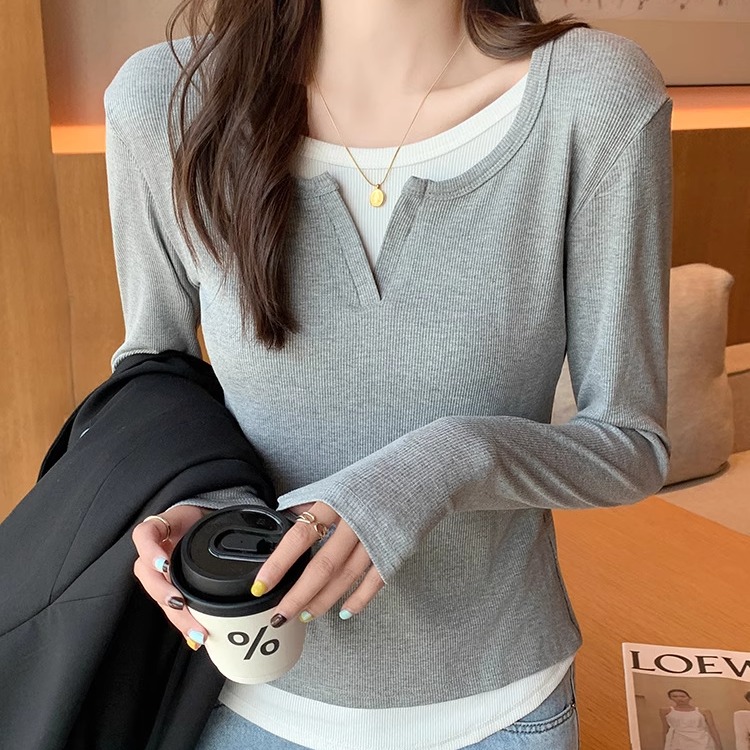 PILI秋季新款修身显瘦内搭打底衫