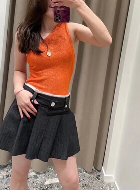 maSande2023夏季新款女装法式内搭单肩针织衫上衣MFPPU00616