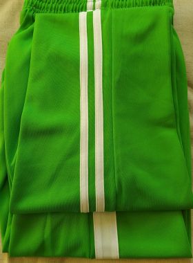 直筒浅绿色校服裤子两条白杠秋季校裤中学小学男女生学生裤运动裤