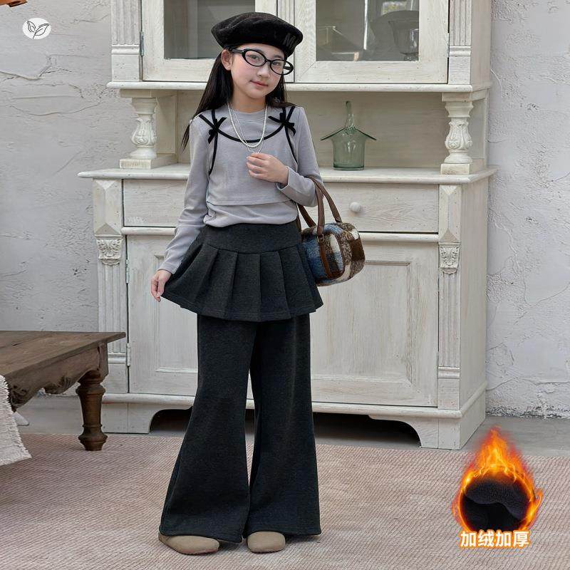 裤女童加绒长微裤2025年冬季新款百褶裙裤中大童韩系喇显瘦拖地裤,童装/婴儿装/亲子装,裤子,淘宝优惠券,粉丝福利购,淘宝优惠卷