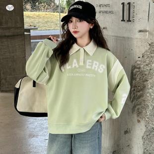 衣潮 女童卫衣春生秋装 中大童学院风POLO衫 儿童长袖 T恤初服中春季